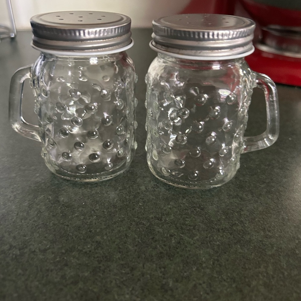 Clear Glass Mason Jar Salt and Pepper Shakers